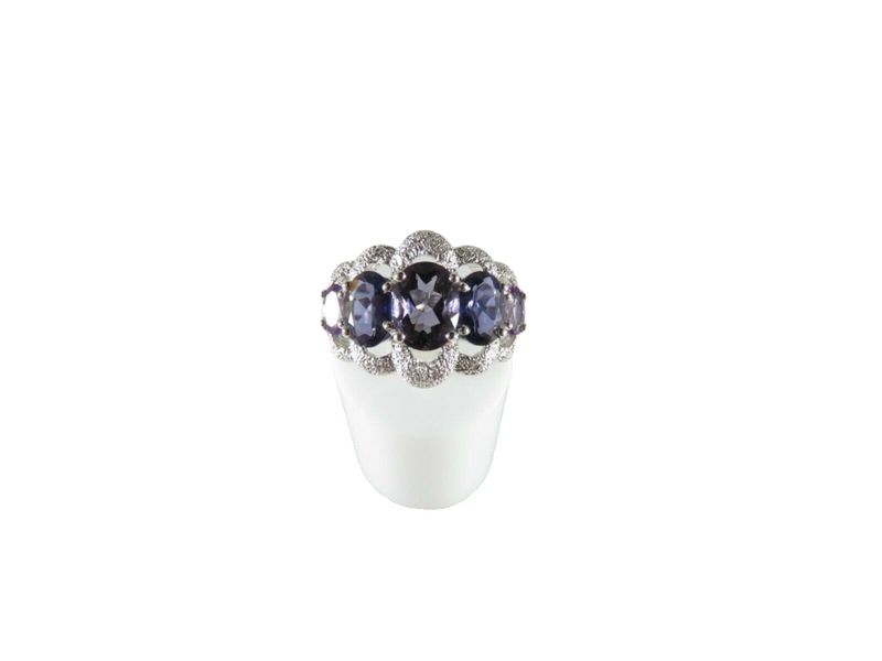 Gorgeous Designer Signed Sterling Silver Amethyst Cocktail Ring Size 6.75 — Jewelry & Watches:Fine Jewelry:Fine Rings:Gemston