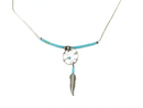 Liquid Silver Southwestern Dream Weaver Single Feather 16" Necklace