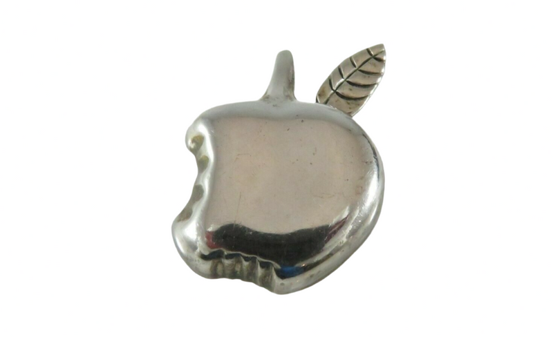 Taxco Apple Pendant Brooch 925 Sterling Silver Unique School Teacher Jewelry — Jewelry & Watches:Fine Jewelry:Fine Pins & Bro
