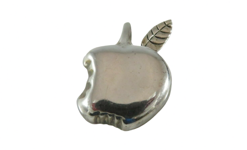 Taxco Apple Pendant Brooch 925 Sterling Silver Unique School Teacher Jewelry
