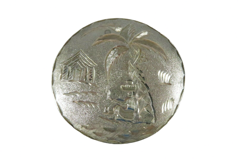 Retro Taxco Campfire Brooch/Pendant Etched Textured Sterling Silver Eagle 9 — Jewelry & Watches:Vintage & Antique Jewelry:Fin