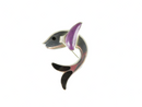 Beautiful Taxco Sterling Silver Flying Fish Black Inlay and Purple Stone TR-115 Front View