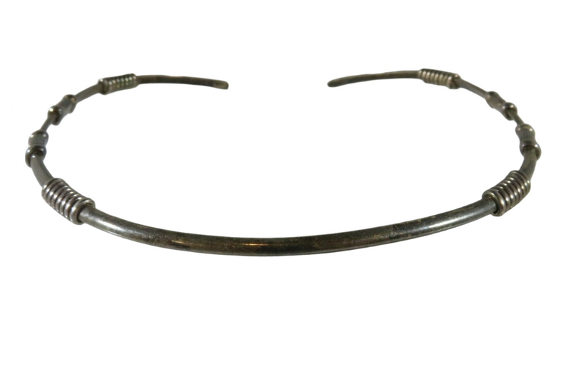 Sterling Silver Choker Taxco Mexico Style Wire Wrap Solid Silver Choker — Jewelry & Watches:Fine Jewelry:Fine Necklaces & Pen