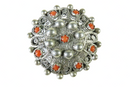 Antique Cabochon Orange Coral Gems Filigree Brooch Beautiful 800 Silver product image for Just Stuff I Sell, clear front view, neutral background, original listing photo, optimized descriptive alt text, centered composition