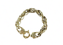 Hammered Extra Large Link Bracelet Gold Washed Sterling Silver 6 1/4" Wrist Karizia KA1772 — Jewelry & Watches:Vintage & Anti