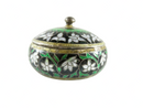 Vintage Enameled Sterling Silver Green, Black, Gold, White Trinket Box, Mint Box product image for Just Stuff I Sell, clear front view, neutral background, original listing photo, optimized descriptive alt text, centered composition