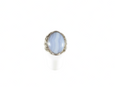 Polished Cabochon Blue Agate Pinky Ring Sterling Silver Sajen Size 10.25 — Jewelry & Watches:Men's Jewelry:Rings • Sterling S