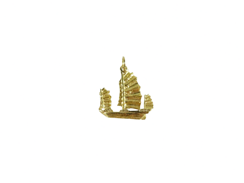 14K Gold Chinese Style Sail Boat Pendant Charm — Jewelry & Watches:Fine Jewelry:Fine Charms & Charm Bracelets • 14K, Gold — f