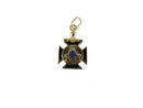 Antique Freemason Knights Templar Style Pendant Charm Fob Enameled 10K Gold