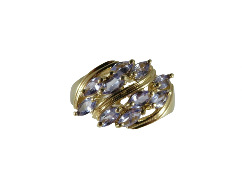 Marquise Tanzanite & 14K Yellow Gold Ring CID 4.2 Grams Size 7