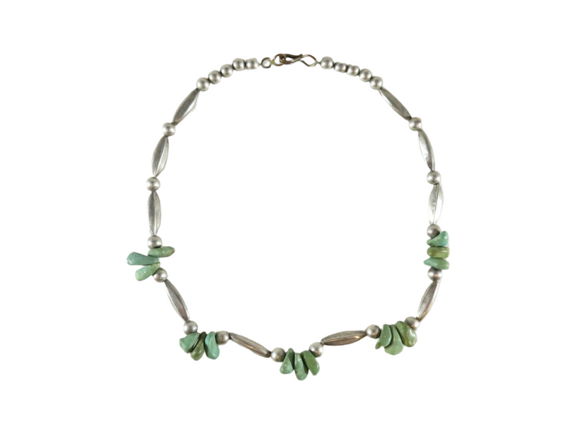 Old Turquoise Melon Bead & Pearl Bead Necklace Fred Harvey Style Navajo Necklace — Jewelry & Watches:Ethnic, Regional & Triba