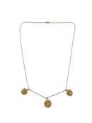 Edwardian Style 10K Gold Assembled Floral Settings Diamond Necklace 14.75" TL — Jewelry & Watches:Fine Jewelry:Fine Necklaces