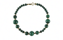 Malachite Ball Bracelet 7" TL High Polish, Solid Pre-Owned Bracelet 14K Yellow Gold — Jewelry & Watches:Fine Jewelry:Fine Bra