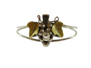 925 Sterling Gold Washed Grapes & Leaf Mexico Cuff Bracelet TI-02
