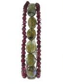 Garnet and Polished Labradorite Beaded Bracelet Vintage Sterling Silver Faceted product image for Just Stuff I Sell, clear front view, neutral background, original listing photo, optimized descriptive alt text, centered composition