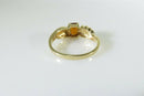 Lovely 14K Yellow Gold and Nice Emerald Cut Citrine Ring w/ Wing Style Band Sz 7 product image for Just Stuff I Sell, clear front view, neutral background, original listing photo, optimized descriptive alt text, centered composition variant 7