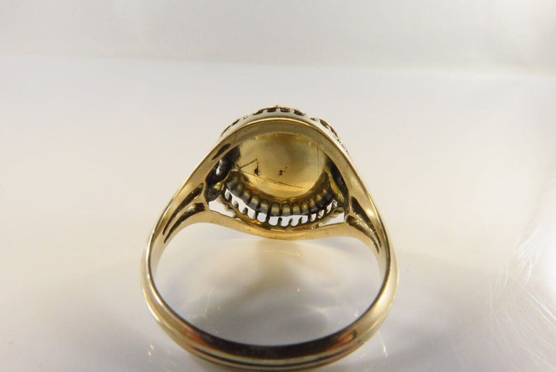 Victorian Round Rose Cut Diamond Cluster Statement Ring Unisex Size 10