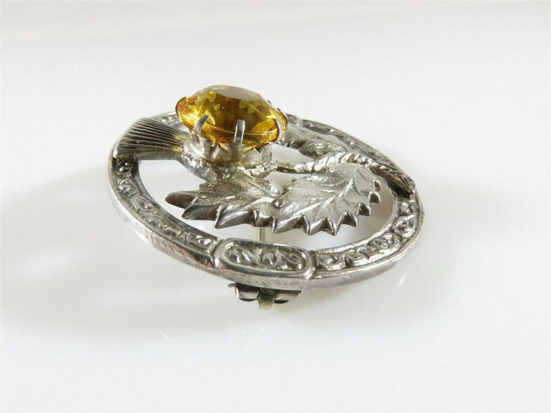 Scottish Celtic Sterling Silver Orange Glass Flower Brooch by Robert Allison product image for Just Stuff I Sell, clear front view, neutral background, original listing photo, optimized descriptive alt text, centered composition variant 4