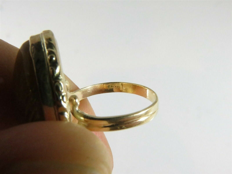 Vintage Mid-Century 10K Gold Rutilated Quartz Cabochon Ring Size 7