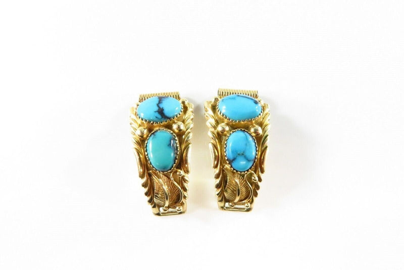 Navajo 14K Turquoise Watch Tips George & Nusie Henry Timex Quartz Watch product image for Just Stuff I Sell, clear front view, neutral background, original listing photo, optimized descriptive alt text, centered composition