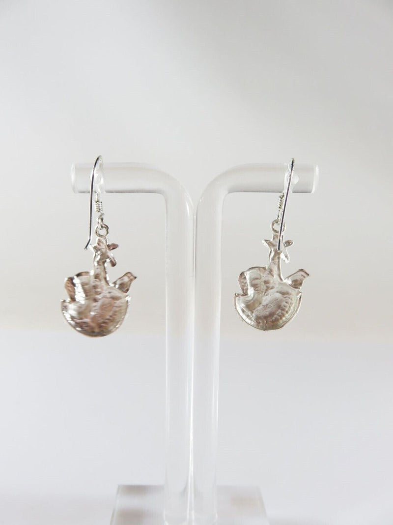 Nice Noah's Ark Elephant Giraffe & Bird Sterling Silver Dangling Earring Set product image for Just Stuff I Sell, clear front view, neutral background, original listing photo, optimized descriptive alt text, centered composition variant 6