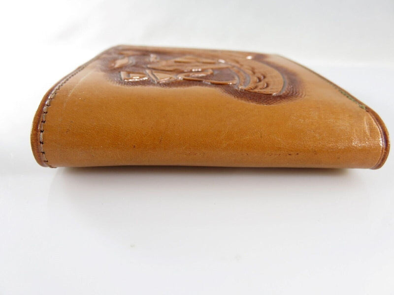 Genuine Vintage Tooled Leather Wallet Billfold Souvenir In Original Gift Box product image for Just Stuff I Sell, clear front view, neutral background, original listing photo, optimized descriptive alt text, centered composition variant 2