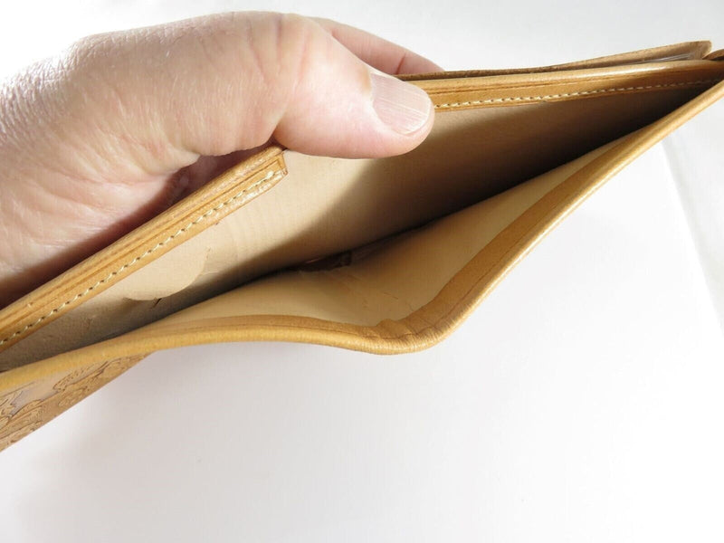 Double Horse Tooled Saddle Lambskin Tool O Matic Wallet Original Hess Brothers G product image for Just Stuff I Sell, clear front view, neutral background, original listing photo, optimized descriptive alt text, centered composition variant 7