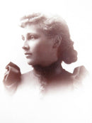 Aunt Flo Woman in Black Piercing Eyes Puffy Shoulders Robinson Roe NY Antique Photo product image for Just Stuff I Sell, clear front view, neutral background, original listing photo, optimized descriptive alt text, centered composition variant 2