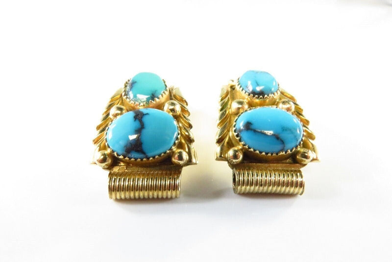 Navajo 14K Turquoise Watch Tips George & Nusie Henry Timex Quartz Watch product image for Just Stuff I Sell, clear front view, neutral background, original listing photo, optimized descriptive alt text, centered composition variant 4