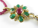 18K Gold 30 Diamond 6 Emerald & Ruby Enhancer With Custom Ruby Necklace product image for Just Stuff I Sell, clear front view, neutral background, original listing photo, optimized descriptive alt text, centered composition variant 9