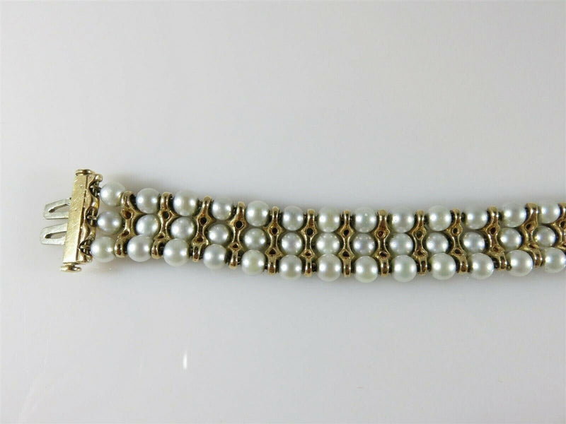 Beautiful 83 Pearl 52 Turquoise 7" TL Bracelet 14K Yellow Gold Setting 33.4 Gram product image for Just Stuff I Sell, clear front view, neutral background, original listing photo, optimized descriptive alt text, centered composition variant 13