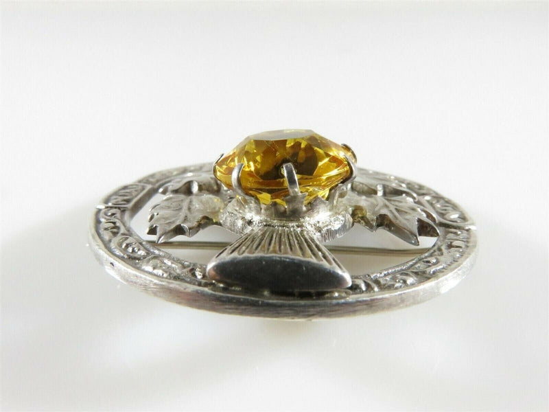 Scottish Celtic Sterling Silver Orange Glass Flower Brooch by Robert Allison product image for Just Stuff I Sell, clear front view, neutral background, original listing photo, optimized descriptive alt text, centered composition variant 5