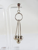 Artisan Modernist Ball & Rod Dangling Earring Set Hand Worked Sterling Silver P product image for Just Stuff I Sell, clear front view, neutral background, original listing photo, optimized descriptive alt text, centered composition variant 5