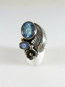 Lovely Opal Doublet Sterling Silver Native American Style Statement Ring Sz 7.25 product image for Just Stuff I Sell, clear front view, neutral background, original listing photo, optimized descriptive alt text, centered composition