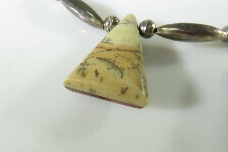 Beautiful Inlaid Stone Tab Choker Necklace With Sterling Silver Pearls & Melons product image for Just Stuff I Sell, clear front view, neutral background, original listing photo, optimized descriptive alt text, centered composition variant 10