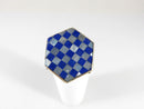 Artisan The Queen's Gambit Style Mother of Pearl Lapis Lazuli Inlaid Chess Ring product image for Just Stuff I Sell, clear front view, neutral background, original listing photo, optimized descriptive alt text, centered composition variant 8
