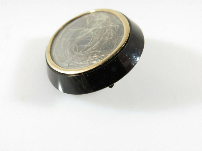 14K Rosey Gold and Polished Jet Hair Mourning Brooch for Restoration product image for Just Stuff I Sell, clear front view, neutral background, original listing photo, optimized descriptive alt text, centered composition variant 5