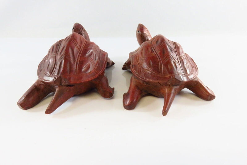 Pair of Asian Style Carved Wood Turtle Figures 4 1/4" Long product image for Just Stuff I Sell, clear front view, neutral background, original listing photo, optimized descriptive alt text, centered composition variant 3