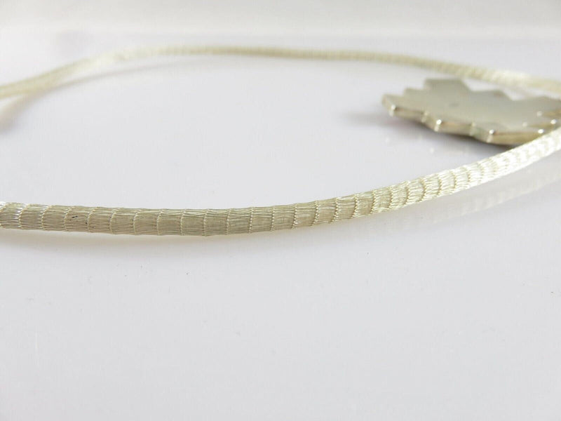 Sterling Silver Mesh Slide Necklace Southwestern Hardstone Geometric Pendant product image for Just Stuff I Sell, clear front view, neutral background, original listing photo, optimized descriptive alt text, centered composition variant 6