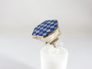 Artisan The Queen's Gambit Style Mother of Pearl Lapis Lazuli Inlaid Chess Ring product image for Just Stuff I Sell, clear front view, neutral background, original listing photo, optimized descriptive alt text, centered composition variant 7