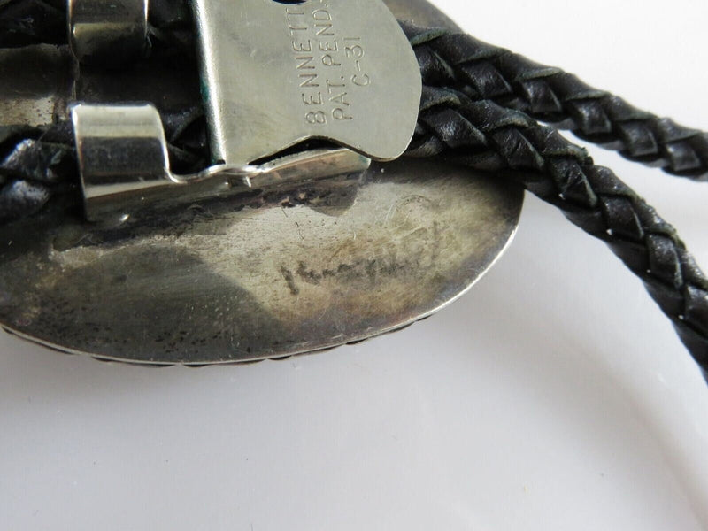 Circa 1960 Zuni Apache Ghan Crown Dancer Inlaid Sterling Silver Bolo Tie Bennett product image for Just Stuff I Sell, clear front view, neutral background, original listing photo, optimized descriptive alt text, centered composition variant 8