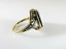 Antique 14K Gold Onyx Cameo Ring Art Nouveau Edwardian Style Size 5.5