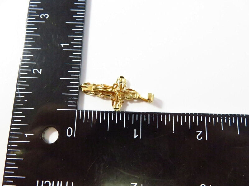 10K Gold Crucifix Pendant 1 3/8" High Etched Christian Cross product image for Just Stuff I Sell, clear front view, neutral background, original listing photo, optimized descriptive alt text, centered composition variant 6