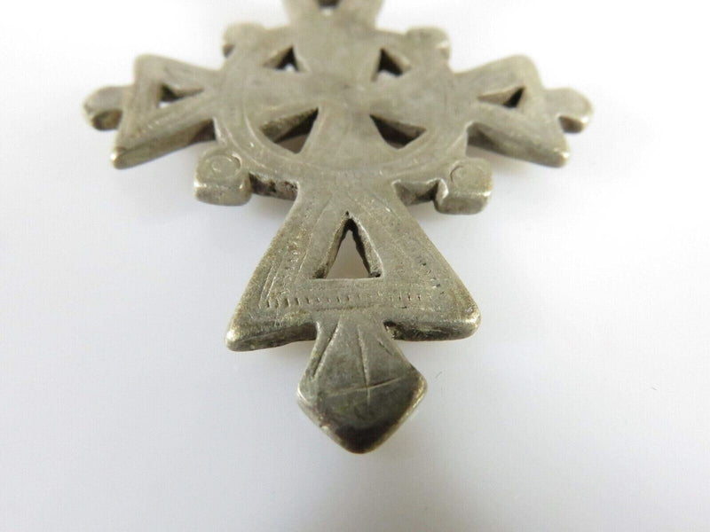 1 7/8" High Celtic Style Coptic Ethiopia Silver Cross With Chamfered Decoration product image for Just Stuff I Sell, clear front view, neutral background, original listing photo, optimized descriptive alt text, centered composition variant 2
