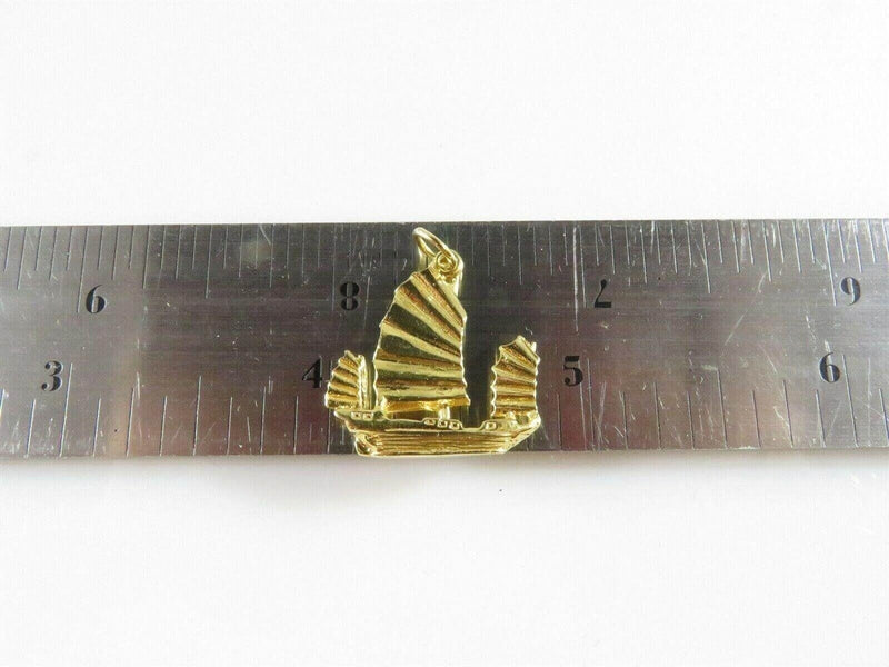 14K Gold Chinese Style Sail Boat Pendant Charm product image for Just Stuff I Sell, clear front view, neutral background, original listing photo, optimized descriptive alt text, centered composition variant 5