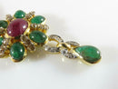 18K Gold 30 Diamond 6 Emerald & Ruby Enhancer With Custom Ruby Necklace product image for Just Stuff I Sell, clear front view, neutral background, original listing photo, optimized descriptive alt text, centered composition variant 10