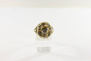 Victorian Round Rose Cut Diamond Cluster Statement Ring Unisex Size 10