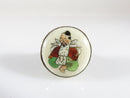 Japanese Satsuma Deity God of Fortune Hand Painted Button Ring Sterling product image for Just Stuff I Sell, clear front view, neutral background, original listing photo, optimized descriptive alt text, centered composition variant 2
