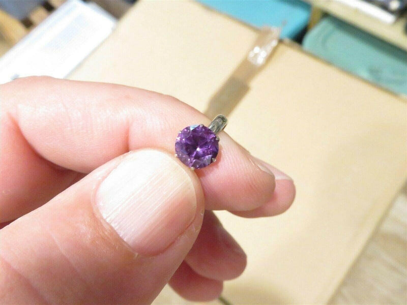 10K White Gold 1.25 Carat Lab Created Color Change Sapphire Ring sz 5.75