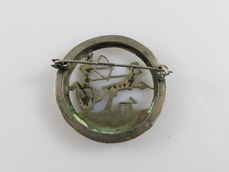 Egyptian Revival Ancient Chariot Dog Scene Art Deco Pierced 800 Silver Pin product image for Just Stuff I Sell, clear front view, neutral background, original listing photo, optimized descriptive alt text, centered composition variant 6